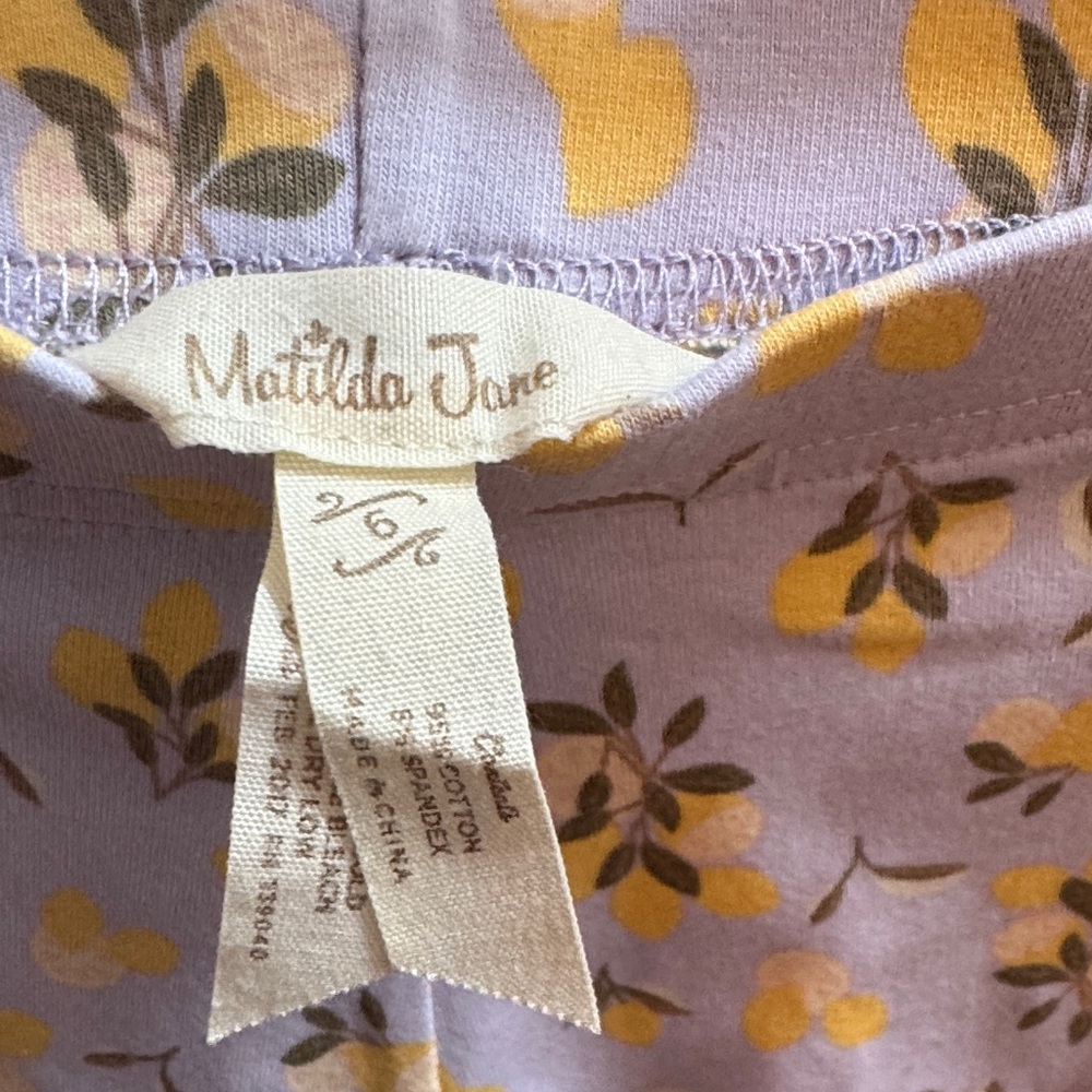 Matilda Jane Lavender and Yellow Floral Ruffle Shorts - Picture 2 of 4